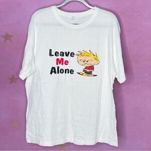 Vintage 90s Calvin And Hobbes Leave Me Alone Shirt Men Size X-Large